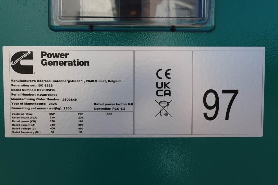 Stromgenerator Cummins C220D5EQ Declaration of Conformity, Diesel, 220kVA: das Bild 6