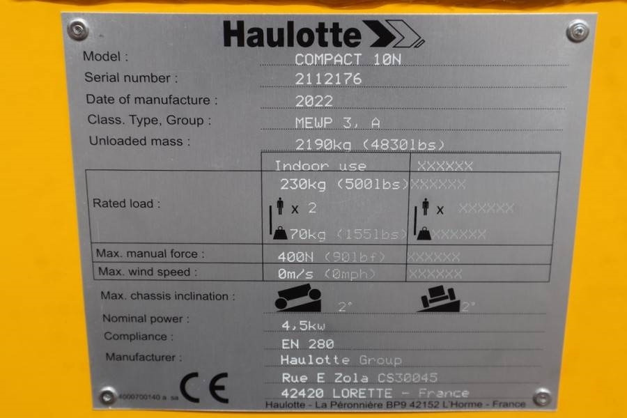 Scherenbühne Haulotte Compact 10N Valid Iinspection, *Guarantee! 10m Wor: das Bild 9