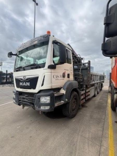 MAN TGS 35.460 BL - HIAB X-HIDUO 228 E-3 (DAMAGED) - Kipper, Autokran: das Bild 1 MAN TGS 35.460 BL - HIAB X-HIDUO 228 E-3 (DAMAGED) - Kipper, Autokran: das Bild 1