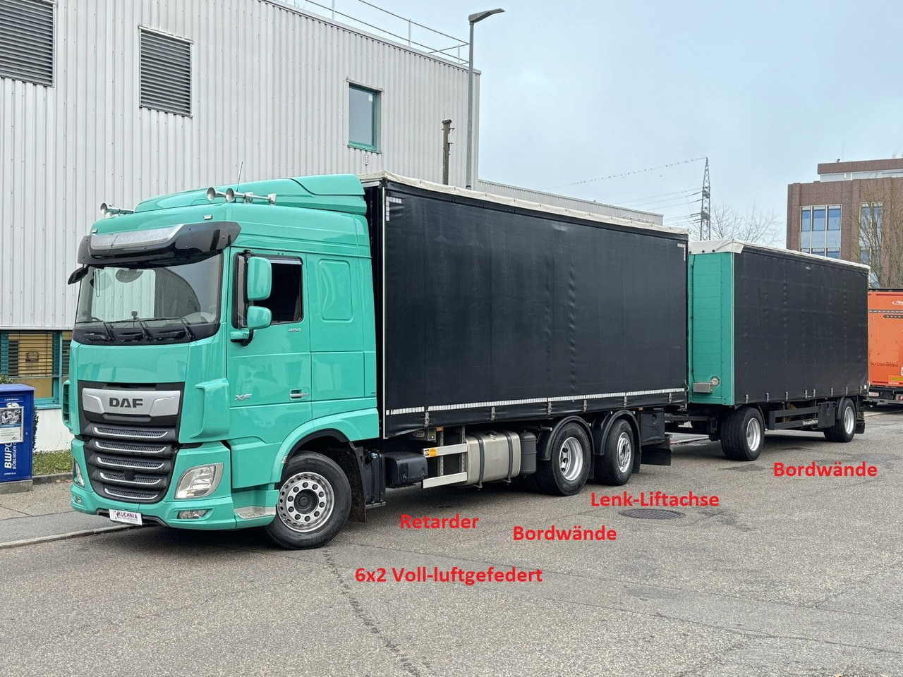 DAF XF480 6x2 Schiebeplane-Zug Bordwände Lenkachse - Plane LKW: das Bild 1 DAF XF480 6x2 Schiebeplane-Zug Bordwände Lenkachse - Plane LKW: das Bild 1