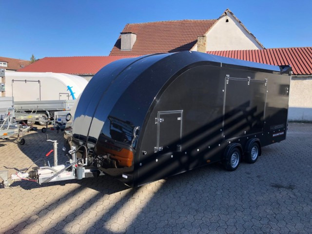 Brian James Race Transporter 4, schwarz 100 km/h RT4 384-1060, 5500 x 2120 mm, 3,5 to. - Autotransporter Anhänger: das Bild 1 Brian James Race Transporter 4, schwarz 100 km/h RT4 384-1060, 5500 x 2120 mm, 3,5 to. - Autotransporter Anhänger: das Bild 1
