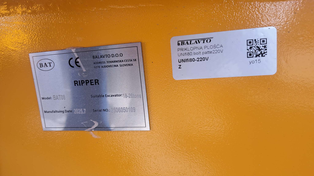 Aufreißer für Bagger neu kaufen BAT BR08: das Bild 7 Aufreißer für Bagger neu kaufen BAT BR08: das Bild 7