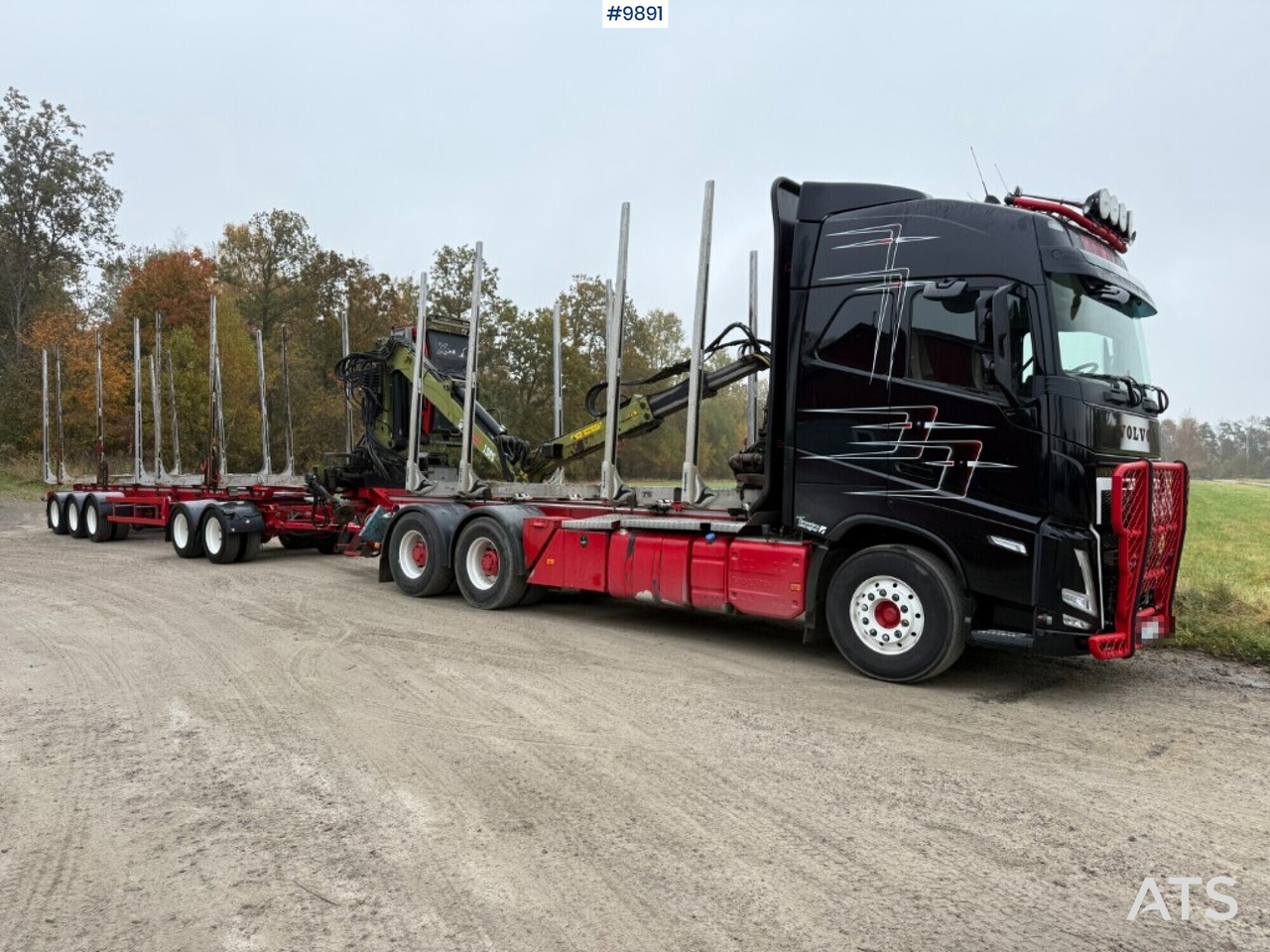 Volvo FH64 R Timber truck, trailer and crane - Holztransporter, Autokran: das Bild 1 Volvo FH64 R Timber truck, trailer and crane - Holztransporter, Autokran: das Bild 1