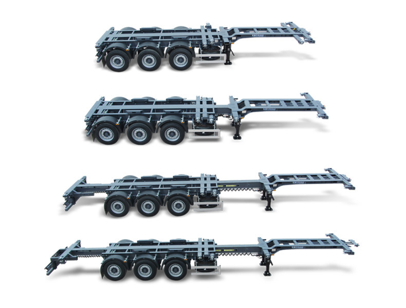 Container/ Wechselfahrgestell Auflieger Für die Beförderung von Container neu kaufen SERIN Telescopik Container Carrier Semi Trailer 1x20'/2x20'/1x30'/1x40'/1x45': das Bild 8