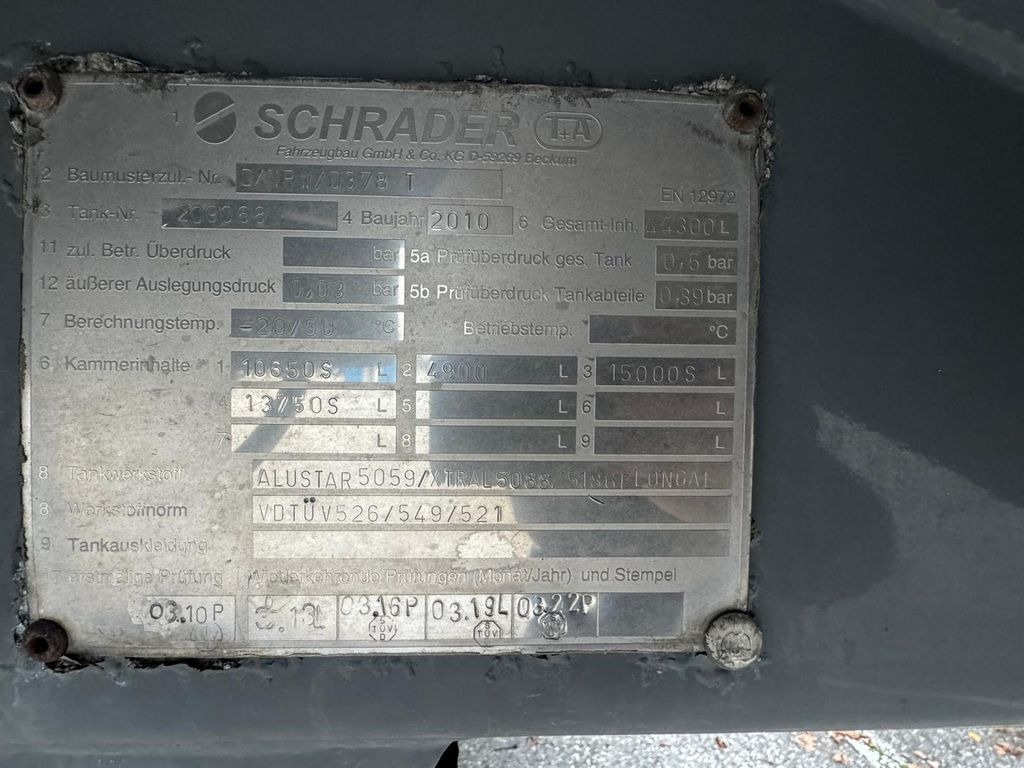 Schrader ADR, Treibstoff Diesel/Benzin, 4 Kammern, Sening - Tankauflieger: das Bild 5 Schrader ADR, Treibstoff Diesel/Benzin, 4 Kammern, Sening - Tankauflieger: das Bild 5