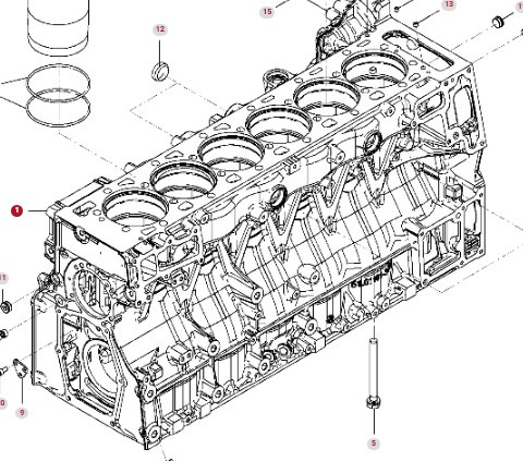 Fendt 936 Gen 7 Silnik D1556LE523 Blok Silnika H218PF150269A - Zylinderblock für Landmaschine: das Bild 2 Fendt 936 Gen 7 Silnik D1556LE523 Blok Silnika H218PF150269A - Zylinderblock für Landmaschine: das Bild 2