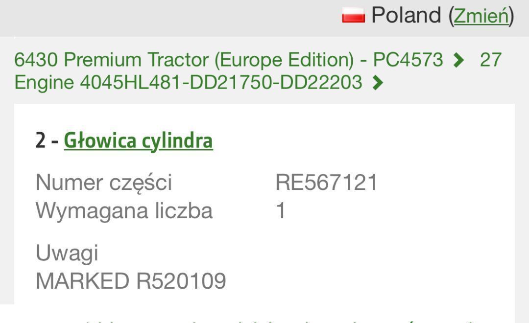 John Deere R520109, RE553422, RE523430, RE567121 - Głowica cylindrów - Zylinderkopf für Landmaschine: das Bild 3 John Deere R520109, RE553422, RE523430, RE567121 - Głowica cylindrów - Zylinderkopf für Landmaschine: das Bild 3