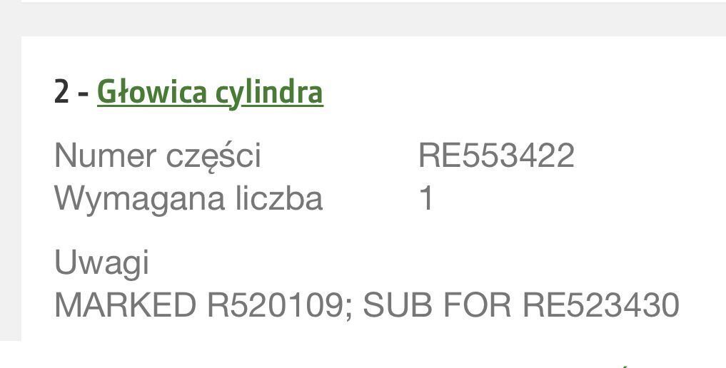 John Deere R520109, RE553422, RE523430, RE567121 - Głowica cylindrów - Zylinderkopf für Landmaschine: das Bild 1 John Deere R520109, RE553422, RE523430, RE567121 - Głowica cylindrów - Zylinderkopf für Landmaschine: das Bild 1