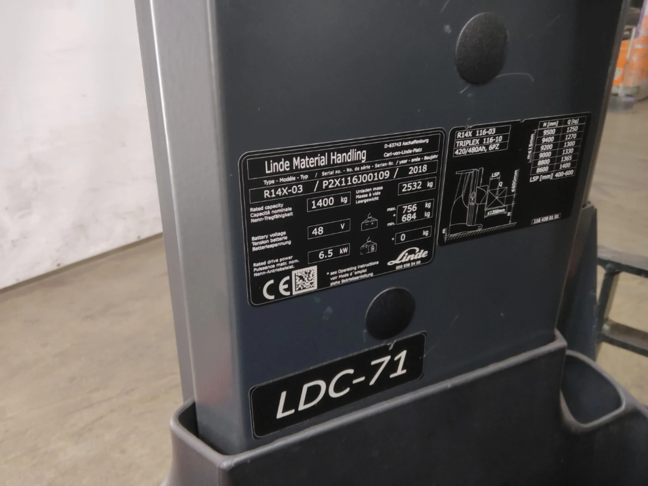 Linde R14X-03 - Schubmaststapler: das Bild 2 Linde R14X-03 - Schubmaststapler: das Bild 2