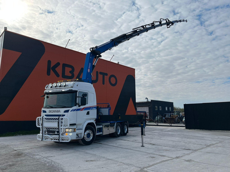 Scania G 490 6x2 HMF 5020 K6 + JIB / RETARDER - Pritsche LKW, Autokran: das Bild 1 Scania G 490 6x2 HMF 5020 K6 + JIB / RETARDER - Pritsche LKW, Autokran: das Bild 1