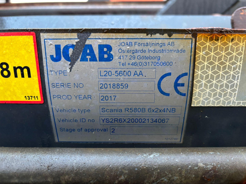 Abrollkipper Scania R 580 6x2*4 JOAB L 20 ton / L=5600 mm / RETARDER: das Bild 15