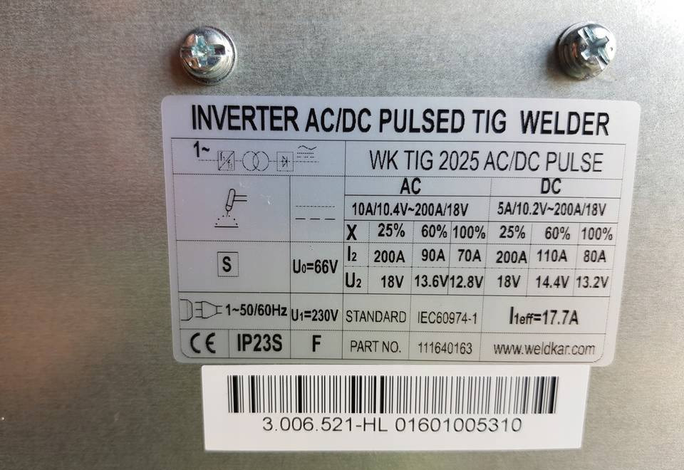 Spawarka Tig CEBORA WK 2025 AC/DC Puls, 200 A - Schweissgeräte: das Bild 2 Spawarka Tig CEBORA WK 2025 AC/DC Puls, 200 A - Schweissgeräte: das Bild 2