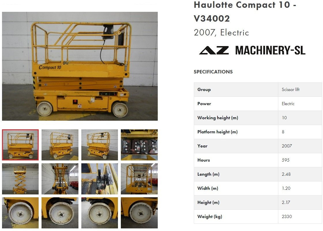 Used Electric scissor Lift Haulotte Compact 10 - Scherenbühne: das Bild 1 Used Electric scissor Lift Haulotte Compact 10 - Scherenbühne: das Bild 1
