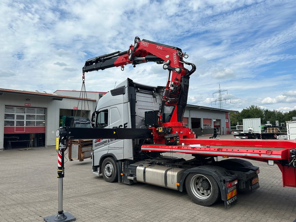 Wiese Stufensattel Tieflader mit Kran Fassi F545 - Pritschenauflieger/ Plattformauflieger: das Bild 1 Wiese Stufensattel Tieflader mit Kran Fassi F545 - Pritschenauflieger/ Plattformauflieger: das Bild 1