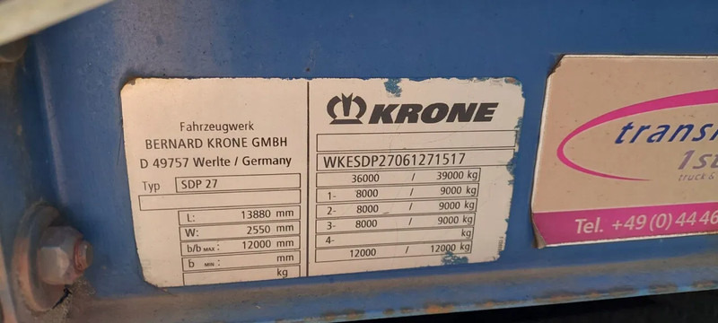 Planenauflieger Krone 3 AXLE DRUM BRAKE CURTAIN TRAILER SDP 27: das Bild 6