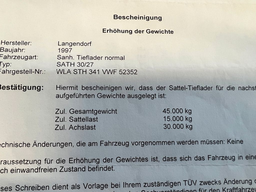Langendorf Tiefbett mit Rampen Hydraulisch - Tieflader Auflieger: das Bild 3 Langendorf Tiefbett mit Rampen Hydraulisch - Tieflader Auflieger: das Bild 3