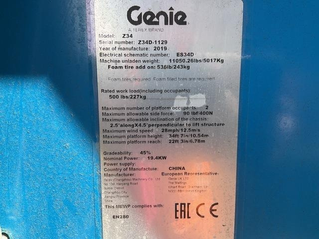 Genie Z34 - Gelenkarmbühne: das Bild 5 Genie Z34 - Gelenkarmbühne: das Bild 5