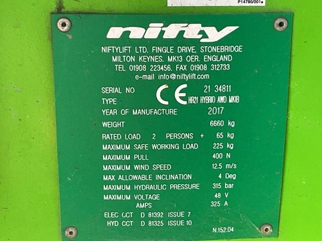 Niftylift HR21 - Gelenkarmbühne: das Bild 5 Niftylift HR21 - Gelenkarmbühne: das Bild 5