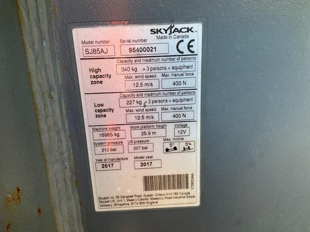 SkyJack SJ85AJ - Gelenkarmbühne: das Bild 5 SkyJack SJ85AJ - Gelenkarmbühne: das Bild 5