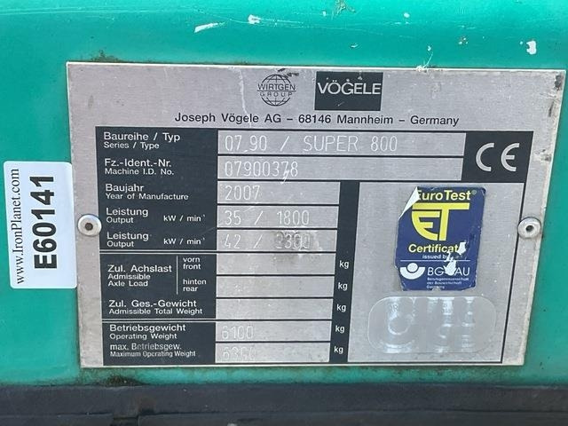 Vögele Super 800 - Asphaltfertiger/ Straßenfertiger: das Bild 5 Vögele Super 800 - Asphaltfertiger/ Straßenfertiger: das Bild 5