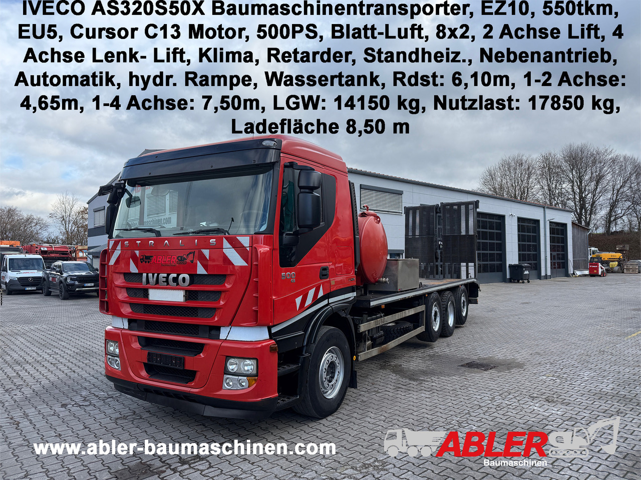 Iveco 4-Achs Baumaschinentransporter hydr. Rampe - Autotransporter LKW: das Bild 1 Iveco 4-Achs Baumaschinentransporter hydr. Rampe - Autotransporter LKW: das Bild 1