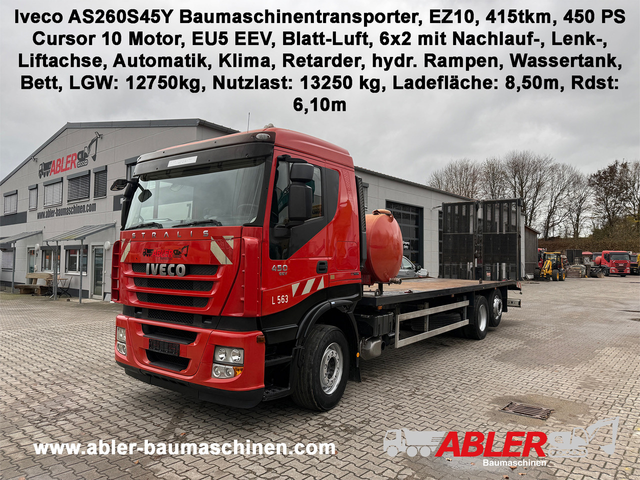 Iveco AS260S45 Baumaschinentransporter hydr. Rampe - Autotransporter LKW: das Bild 1 Iveco AS260S45 Baumaschinentransporter hydr. Rampe - Autotransporter LKW: das Bild 1