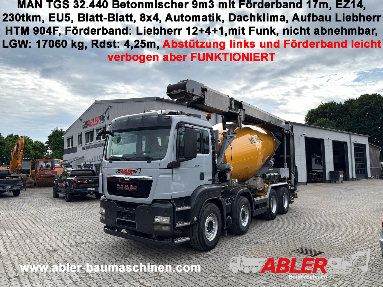 MAN TGS 32.440 Betonmischer 9m3 mit Förderband Liebherr - Fahrmischer: das Bild 1 MAN TGS 32.440 Betonmischer 9m3 mit Förderband Liebherr - Fahrmischer: das Bild 1