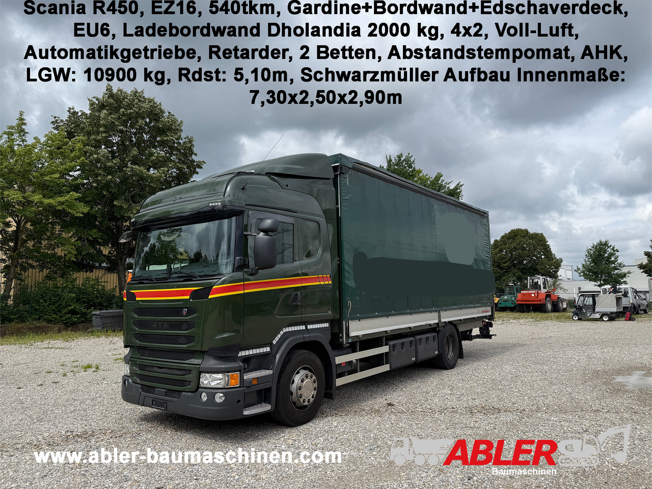 Scania R450 Gardine+Bordwand+Edscha AHK LBW - Plane LKW: das Bild 1 Scania R450 Gardine+Bordwand+Edscha AHK LBW - Plane LKW: das Bild 1