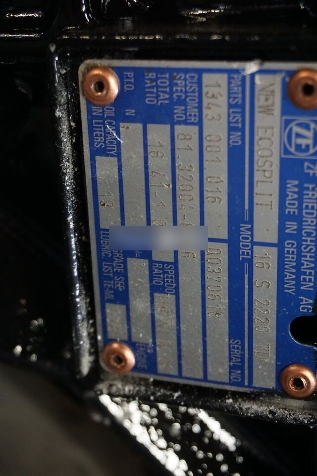 ZF (ZF 16S2220) MAN TGX truck - Getriebe für LKW: das Bild 4 ZF (ZF 16S2220) MAN TGX truck - Getriebe für LKW: das Bild 4