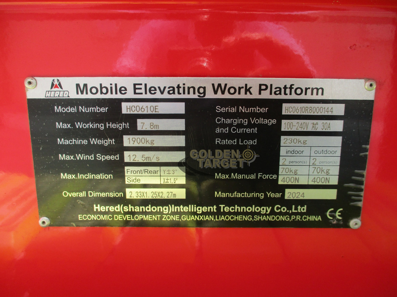 Scherenbühne neu kaufen Hered HC0610E Electric Crawler Scissor Lift: das Bild 13 Scherenbühne neu kaufen Hered HC0610E Electric Crawler Scissor Lift: das Bild 13