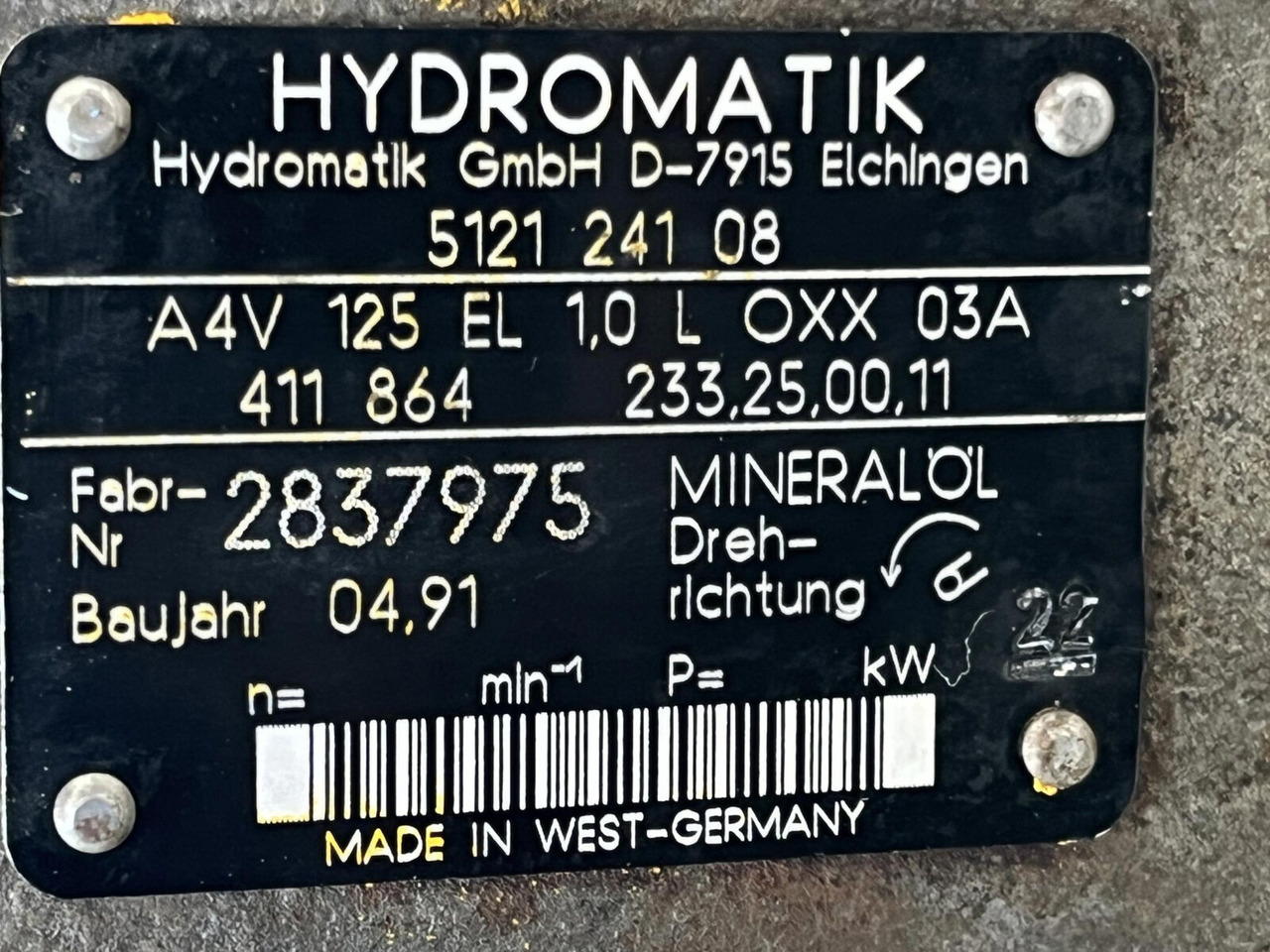 Hydraulikpumpe für Mobilkran Liebherr LTM 1200 variable pump: das Bild 9 Hydraulikpumpe für Mobilkran Liebherr LTM 1200 variable pump: das Bild 9