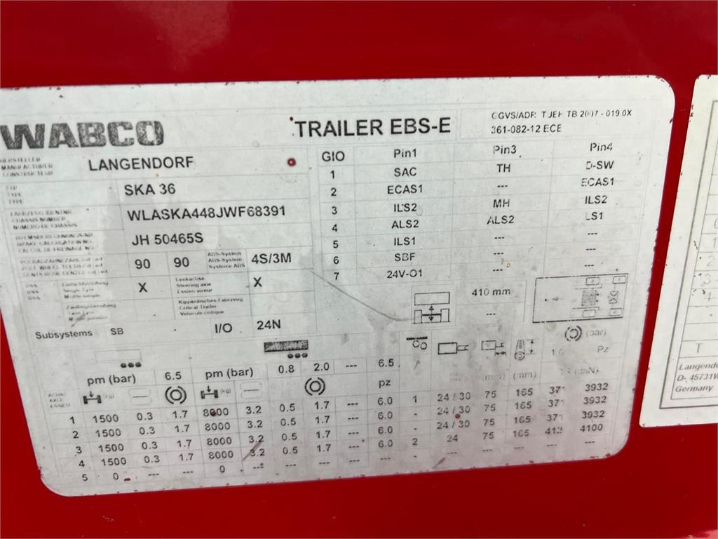 Kipper Auflieger Langendorf SKA36 60m3 alu kasse med plastindlæg: das Bild 7