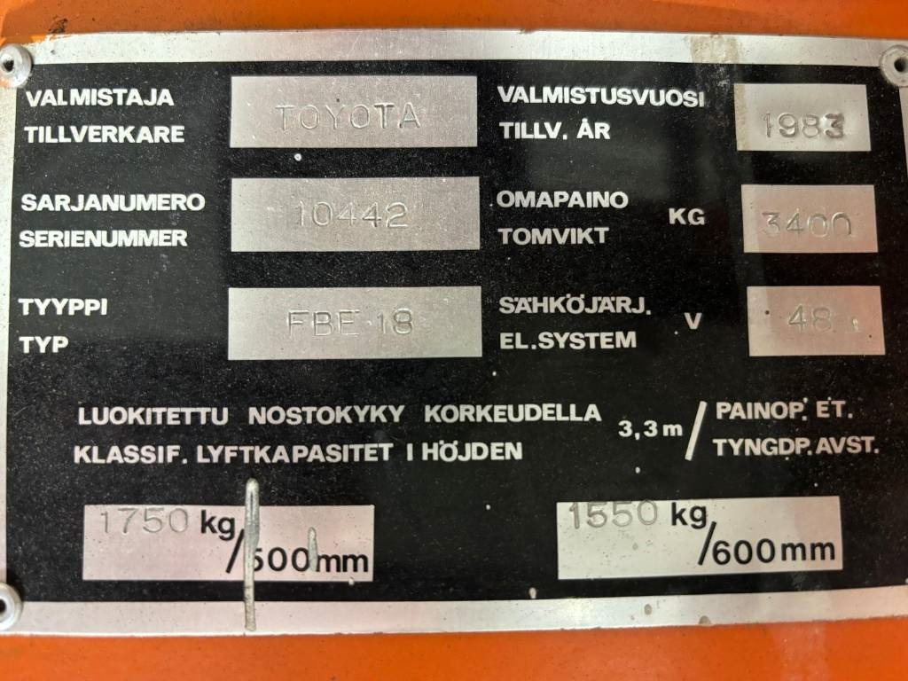 Elektrostapler Toyota FBE 18: das Bild 8