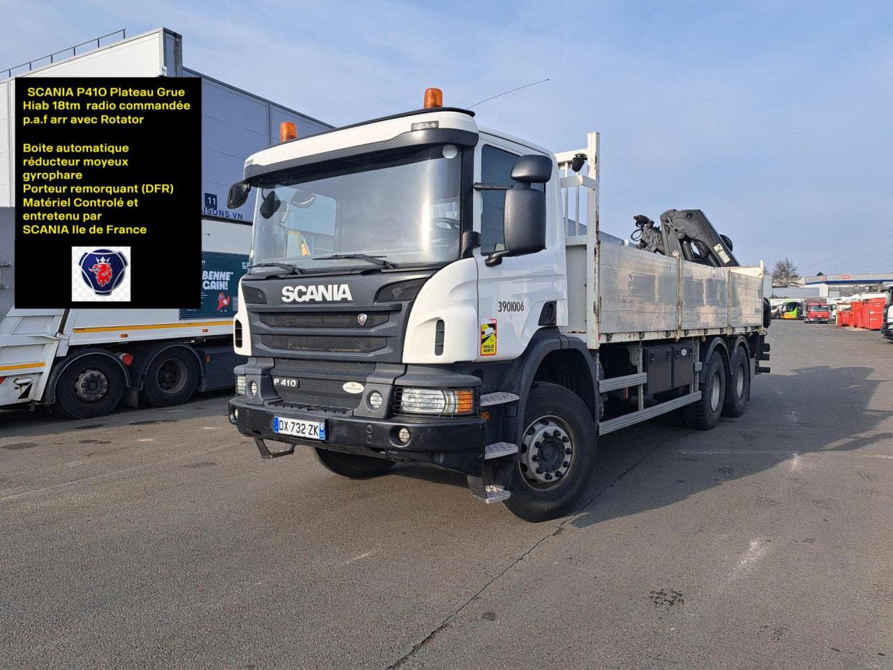 SCANIA SCANIA P410 6x4 Plateau Grue paf - Fahrgestell LKW: das Bild 1 SCANIA SCANIA P410 6x4 Plateau Grue paf - Fahrgestell LKW: das Bild 1