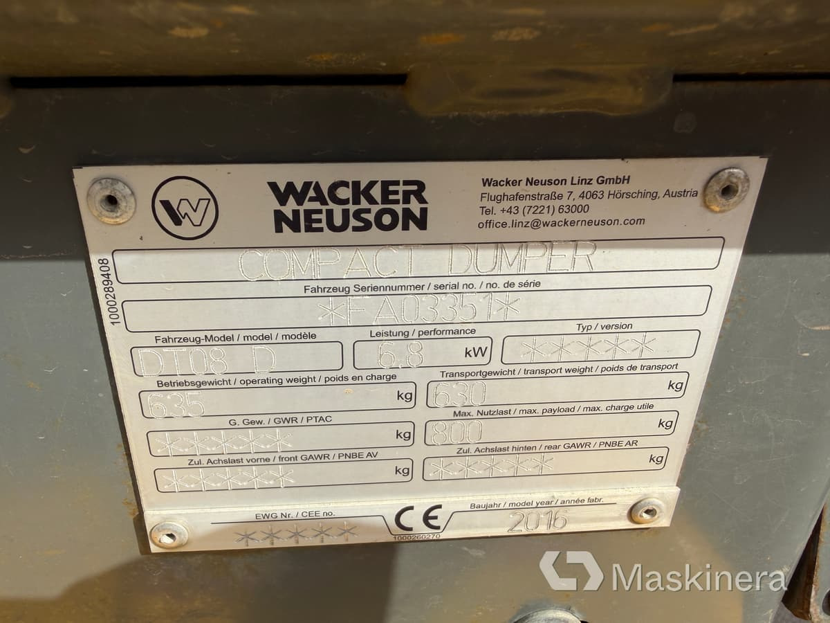 Raupendumper Banddumper Wacker Neuson DT08D: das Bild 10