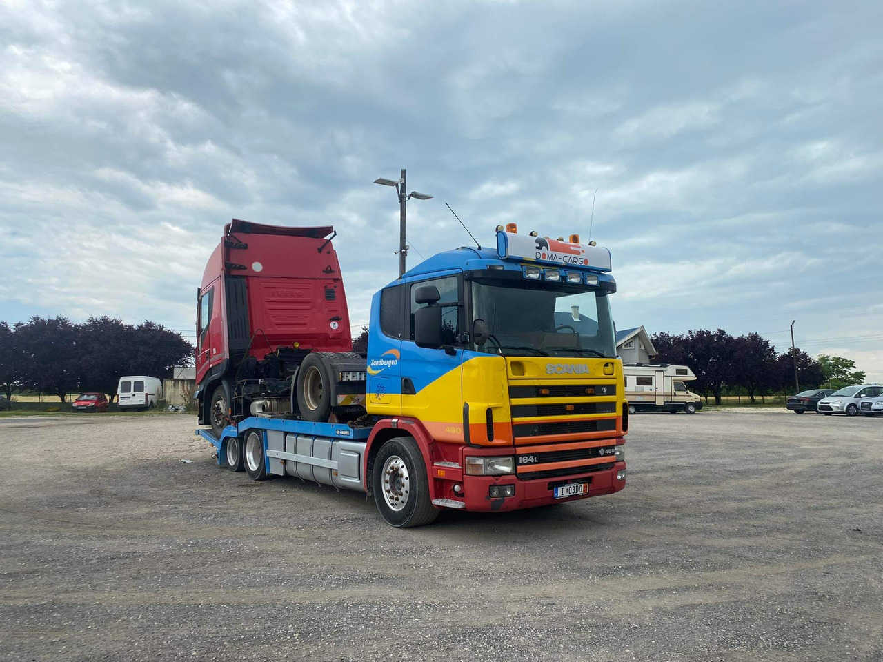 Autotransporter LKW Für die Beförderung von schwere Technik SCANIA 164 480 V8 GS MEPPEL: das Bild 14 Autotransporter LKW Für die Beförderung von schwere Technik SCANIA 164 480 V8 GS MEPPEL: das Bild 14