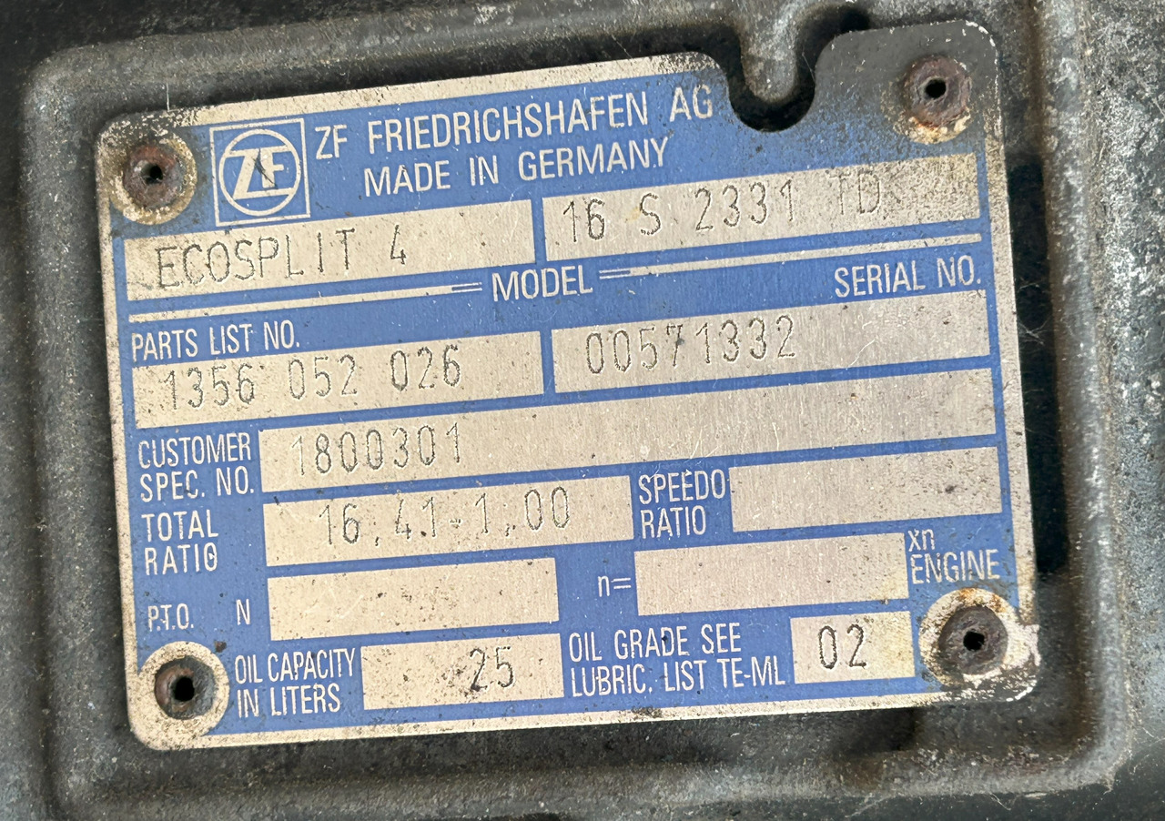 Getriebe und Teile für LKW DAF GEARBOX HOUSING ZF ECOSPLIT IV 16S2331TD: das Bild 6