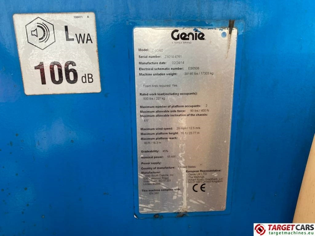 Gelenkarmbühne Genie Z-80/60 Articulated 4x4x4 Diesel Boom Lift 2577cm: das Bild 10 Gelenkarmbühne Genie Z-80/60 Articulated 4x4x4 Diesel Boom Lift 2577cm: das Bild 10