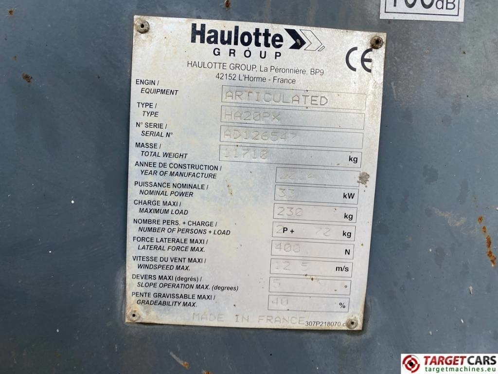 Gelenkarmbühne Haulotte HA20PX Articulated 4x4x4 Diesel Boom Lift 2065cm: das Bild 10 Gelenkarmbühne Haulotte HA20PX Articulated 4x4x4 Diesel Boom Lift 2065cm: das Bild 10