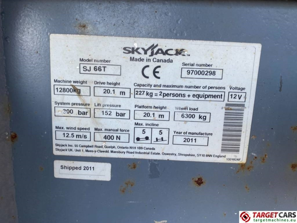 Teleskopbühne SkyJack SJ66T Telescopic 4x4 Diesel Boom Work Lift 2212cm: das Bild 9