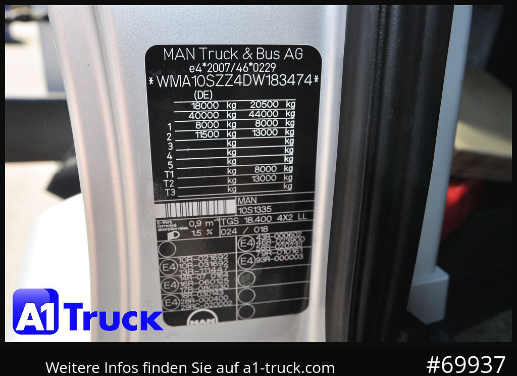 Autokran, Pritsche LKW MAN TGS 18,400 LL, PK12.502  Funk,: das Bild 7