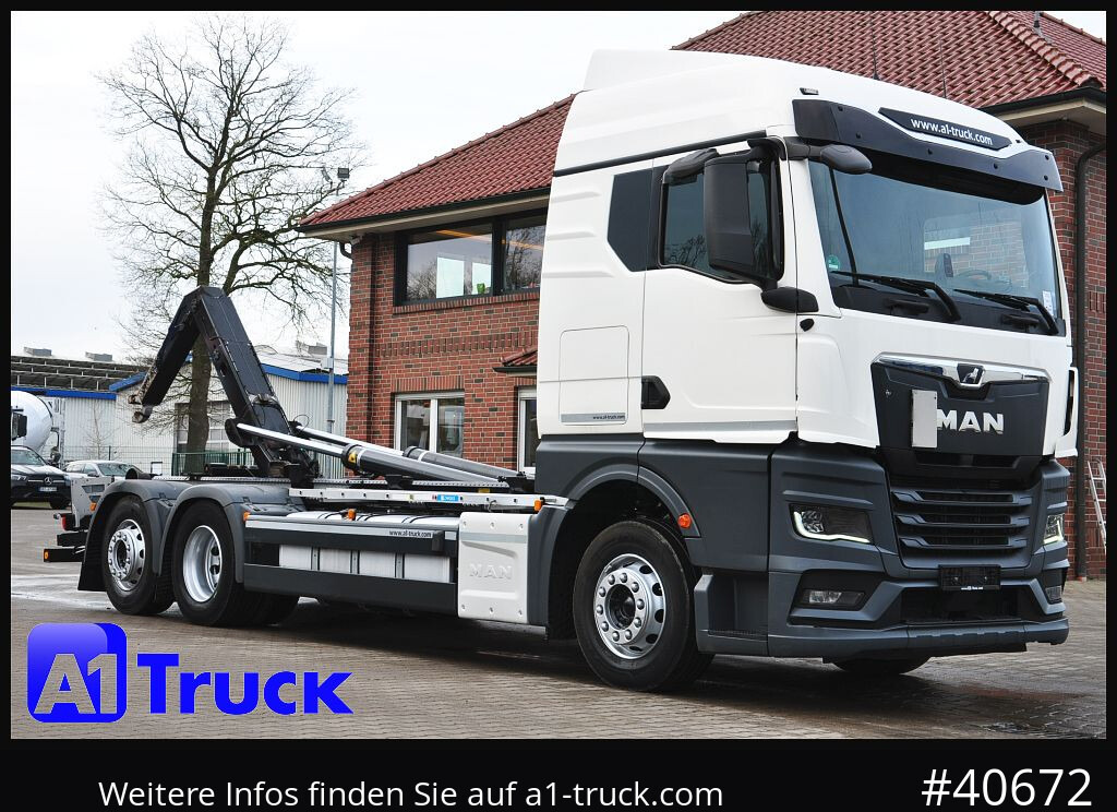 MAN TGS 26.470 BL, Meiller RS 21.70, Lenkachse, - Abrollkipper: das Bild 1 MAN TGS 26.470 BL, Meiller RS 21.70, Lenkachse, - Abrollkipper: das Bild 1