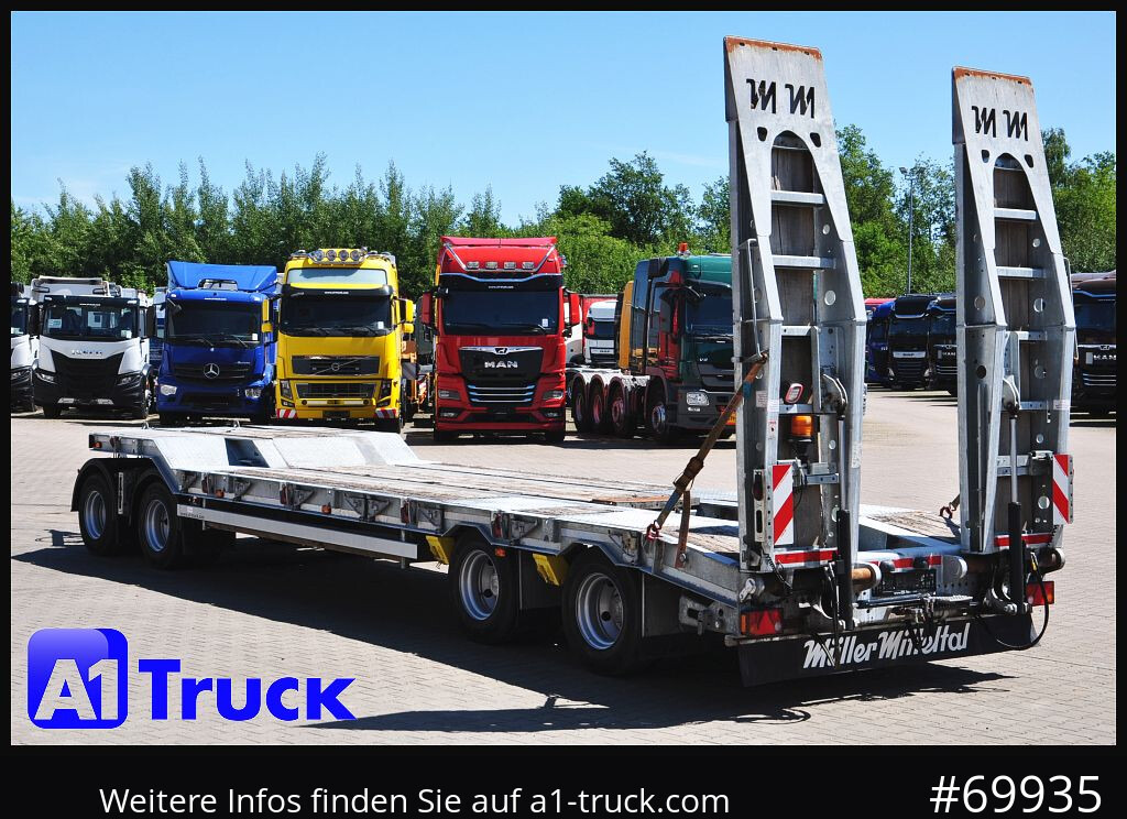 Tieflader Anhänger Für die Beförderung von schwere Technik MUELLER-MITTELTAL T4 Profi, 4 achs Tieflader, hydr. Rampen,: das Bild 11