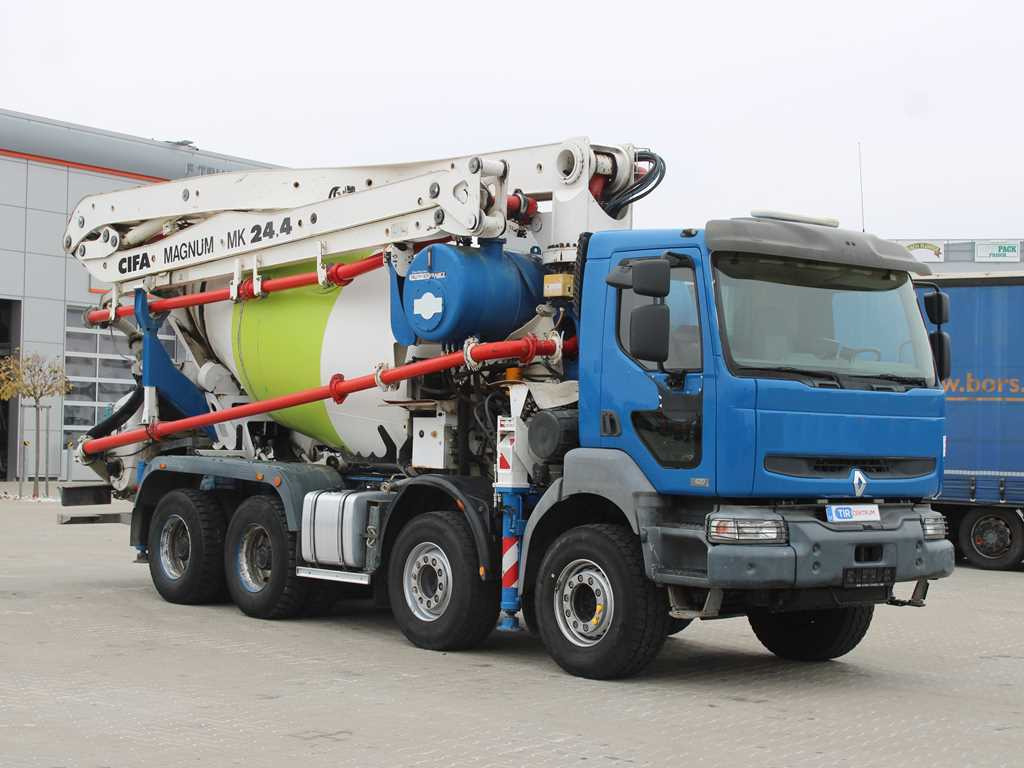 Renault KERAX 420, EURO 3, 7m3, 8X4, CIFA MAGNUM MK 24.4 CONCRETE PUMP - Fahrmischerbetonpumpe: das Bild 3 Renault KERAX 420, EURO 3, 7m3, 8X4, CIFA MAGNUM MK 24.4 CONCRETE PUMP - Fahrmischerbetonpumpe: das Bild 3