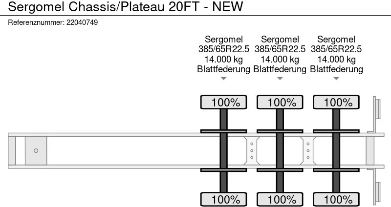 Container/ Wechselfahrgestell Auflieger neu kaufen SERGOMEL Chassis/Plateau 20FT - NEW: das Bild 15