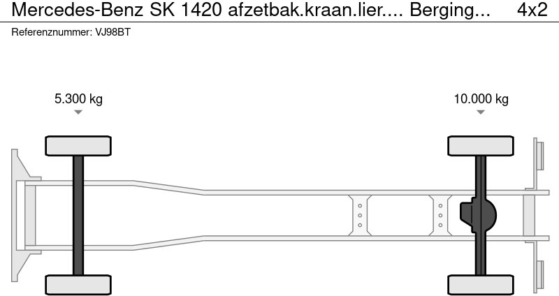 Abschleppwagen Mercedes-Benz SK 1420 afzetbak.kraan.lier.... Bergingswagen: das Bild 19