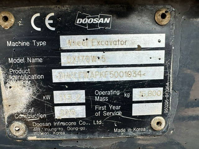Doosan DX170W - Mobilbagger: das Bild 5 Doosan DX170W - Mobilbagger: das Bild 5