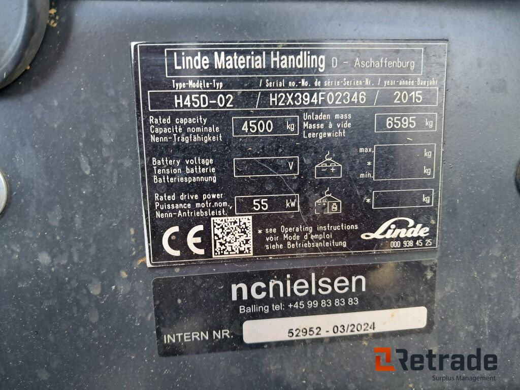 Industriemaschine Truck Linde H45D-02 med Duplex mast og Combo-aggregator: das Bild 12