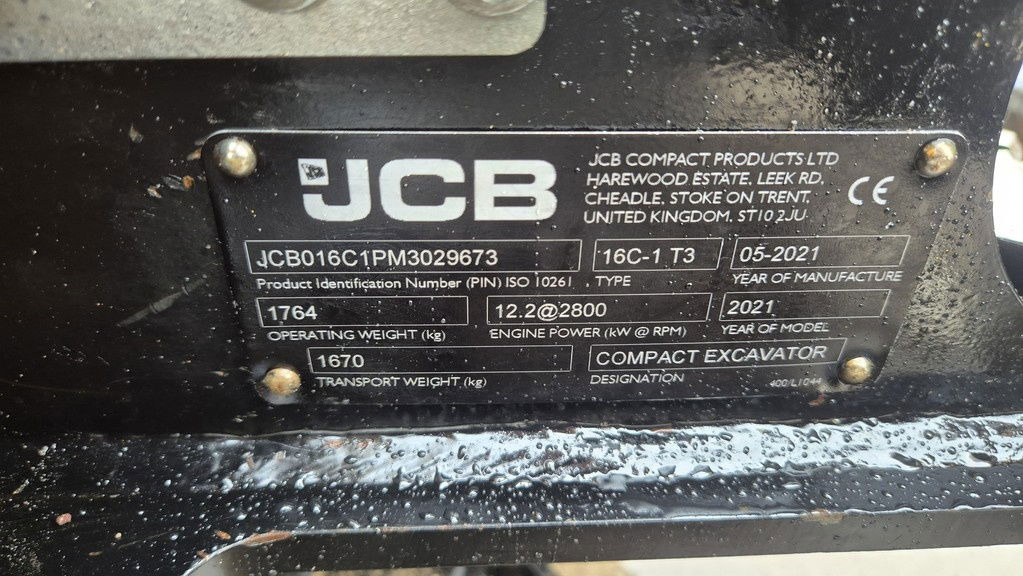 Minibagger JCB 16C-1 - 2021 Year - 935 Hours - Powertilt: das Bild 28