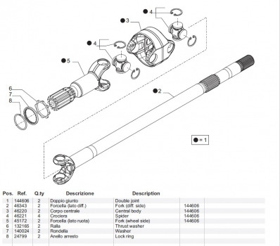 Kramer Kt407 Claas Scorpion 7035 Front Axle Drive Shaft Short Fork, Yoke 26.25, 434273, 45172, 46220 - Vorderachse: das Bild 1 Kramer Kt407 Claas Scorpion 7035 Front Axle Drive Shaft Short Fork, Yoke 26.25, 434273, 45172, 46220 - Vorderachse: das Bild 1